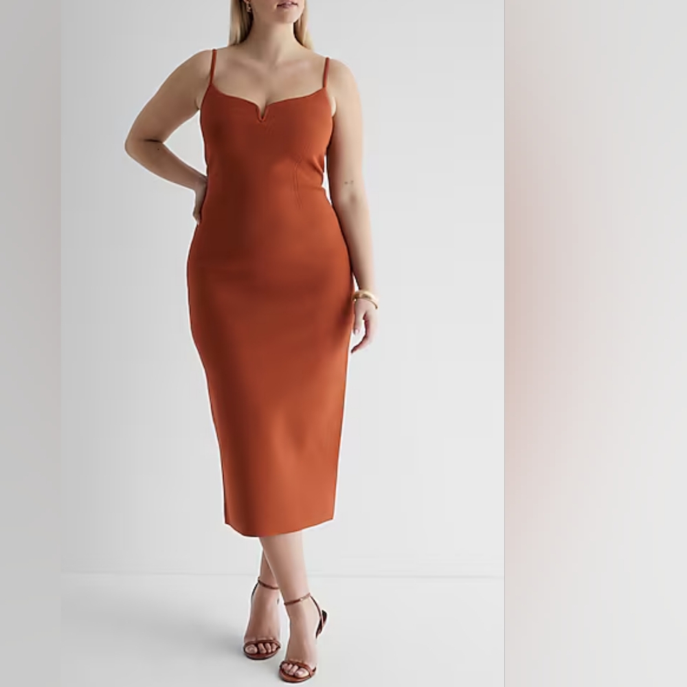 NWT Express Body Contour Midi Sweater Dress